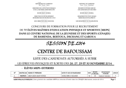 Centre de Bafoussam Liste des candidats MEPS