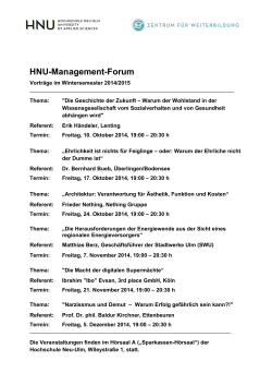 HNU-Management-Forum - Hochschule Neu-Ulm