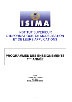 PROGRAMMES DES ENSEIGNEMENTS 1 &egrave;re ANN&Eacute;E
