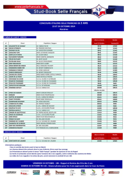 Horaires 2 ans - CSI*** Saint L&ocirc;