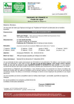 Trophee de France 4 FL 15.11.14 - Comité Dauphiné Savoie de