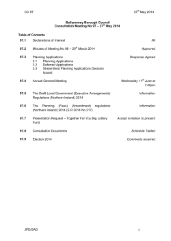 CC 97 27th May 2014 JPD/SAD 1 Ballymoney Borough Council