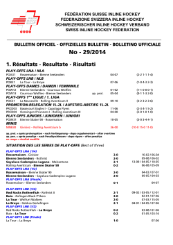 No - 29/2014 - Fédération Suisse de Inline Hockey