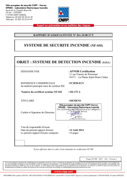 SYSTEME DE SECURITE INCENDIE (NF-SSI) OBJET