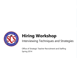 Interviewing with SCS Principals