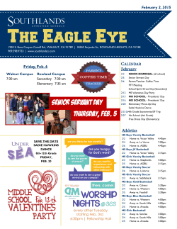 The Eagle Eye - Southlands Christian Schools