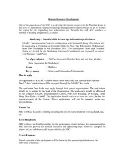 Human Resource Development One of the objectives of the SDC is