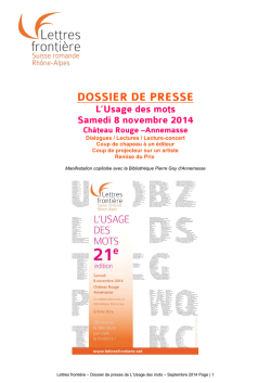Dossier de presse - Lettres fronti&egrave;re