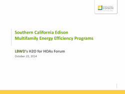 Southern California Edison Multifamily Energy Efficiency Programs