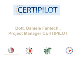 Dott. Daniele Fantechi, Project Manager CERTIPILOT