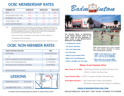 OCBC Information and Pro Shop Prices List Brochure (Revised June