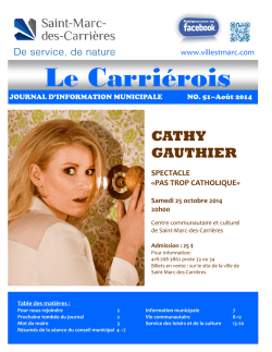 Août 2014 - Ville de St Marc Des Carrières