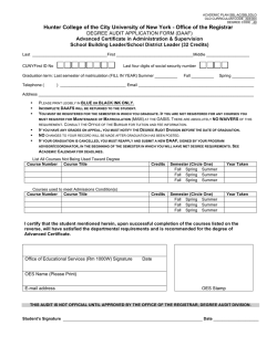 Graduation/Degree Audit - SBL/SDL (303/304)