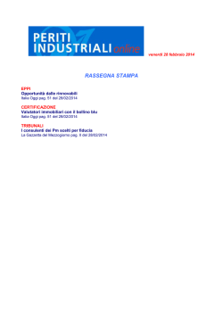 Leggi la Rassegna stampa del 28 febbraio 2014