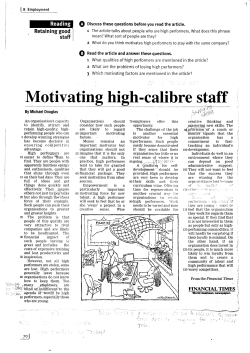 Motivating high-calibre staff