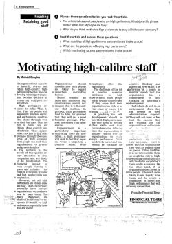 Motivating high-calibre staff