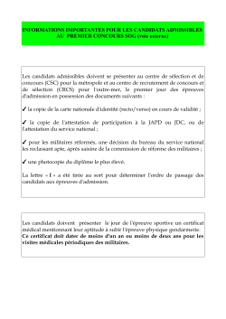 Decision candidats admissibles concours SOG 1 externe