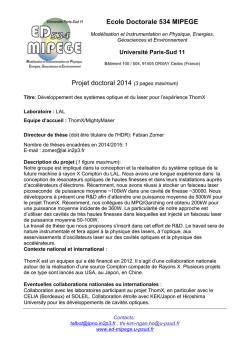 Ecole Doctorale 534 MIPEGE Projet doctoral 2014 (3 pages