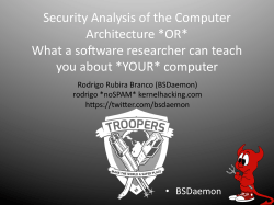 Security Analysis of the Computer Architecture *OR* What a