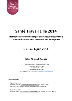 Dossier de Presse - Sant&eacute; Travail Lille 2014