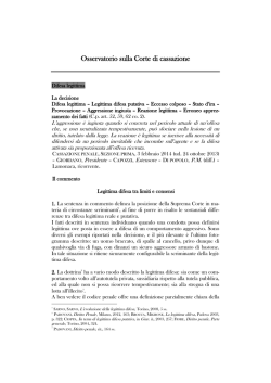 Nota di D. N. Cascini, Legittima difesa tra limiti e