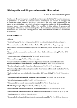 Bibliografia multilingue sul concetto di transfert 6 APRILE 2014 - slp-cf
