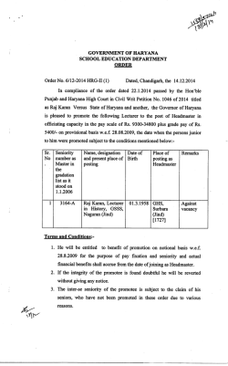 GOVERNMENT OF HARYANA SCHOOL EDUCATION