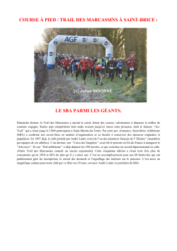 Le trail des Marcassins du 02/02/2014(Facebook)