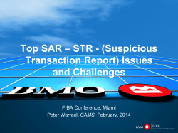 Top SAR – STR - 2015 FIBA Anti Money Laundering Compliance