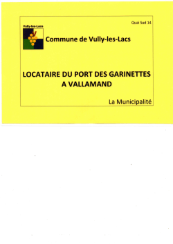 Commune de Vully-Ies-Lacs LOCATAIRE DU