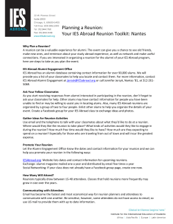 Planning a Reunion: Your IES Abroad Reunion Toolkit: Nantes
