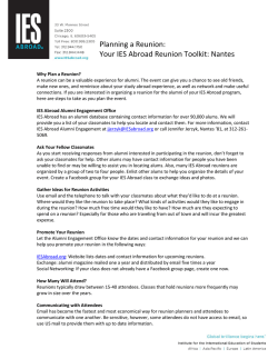 Planning a Reunion: Your IES Abroad Reunion Toolkit: Nantes