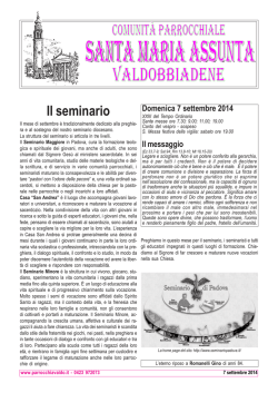 Il seminario - PARROCCHIA SANTA MARIA ASSUNTA