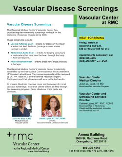 Vascular Disease Screenings