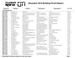 November 2014 Building Permit Report