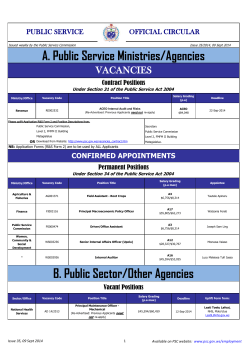 9 Sep 2014 - the Public Service Commission of Samoa