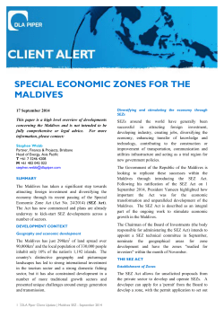 SPECIAL ECONOMIC ZONES FOR THE MALDIVES