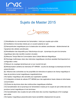 Sujets de Master 2015