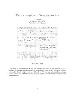 Pattern recognition – Computer exercices