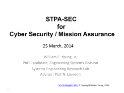 STPA-SEC for Cyber Security / Mission Assurance