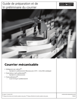 Guide de pr&eacute;paration du courrier m&eacute;canisable