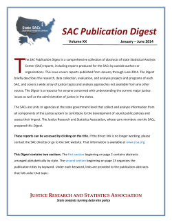 SAC Publication Digest - Justice Research and Statistics Association
