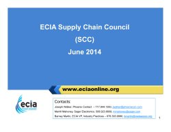 ECIA Supply Chain Council (SCC) June 2014
