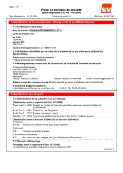 Donn&eacute;es de s&eacute;curit&eacute;