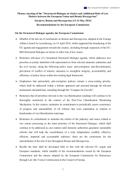 Recommendations on Structured Dialogue from the seventh meeting