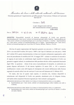Circolare 312 anno 2014 - Ministero per i Beni e le Attività Culturali