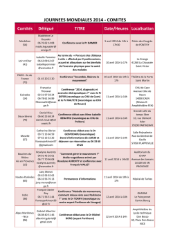 JMP 2014 - Comit&eacute;s - France Parkinson
