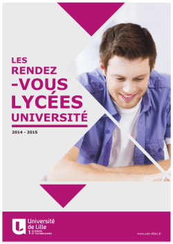 Les RDV Lycées-université 2014-2015