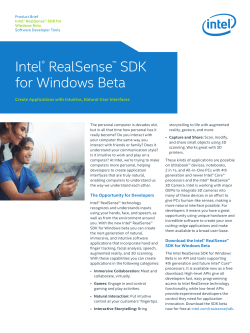 Intel® RealSense™ SDK for Windows Beta