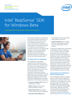 Intel&reg; RealSense&trade; SDK for Windows Beta